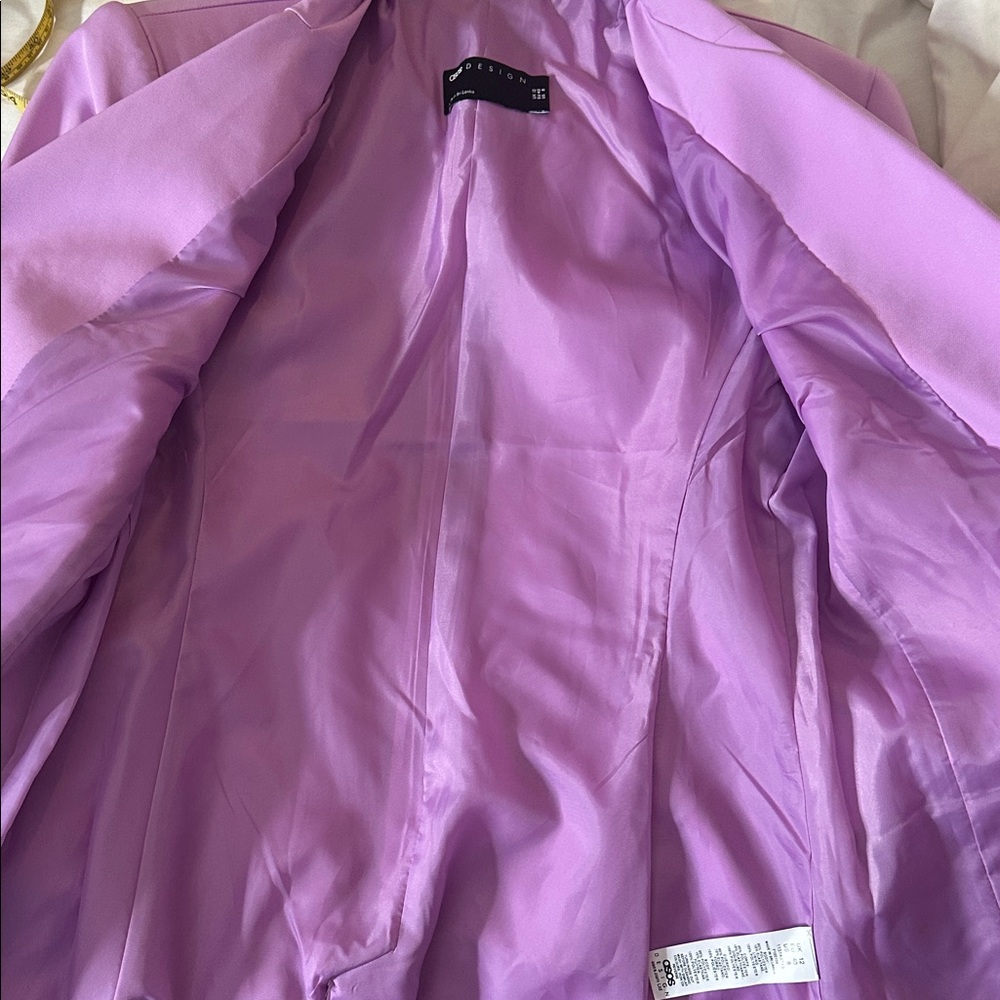 NEW Nordstrom ASOS Lavender Long Oversized Double Breasted Single Button Blazer - Picture 9 of 11
